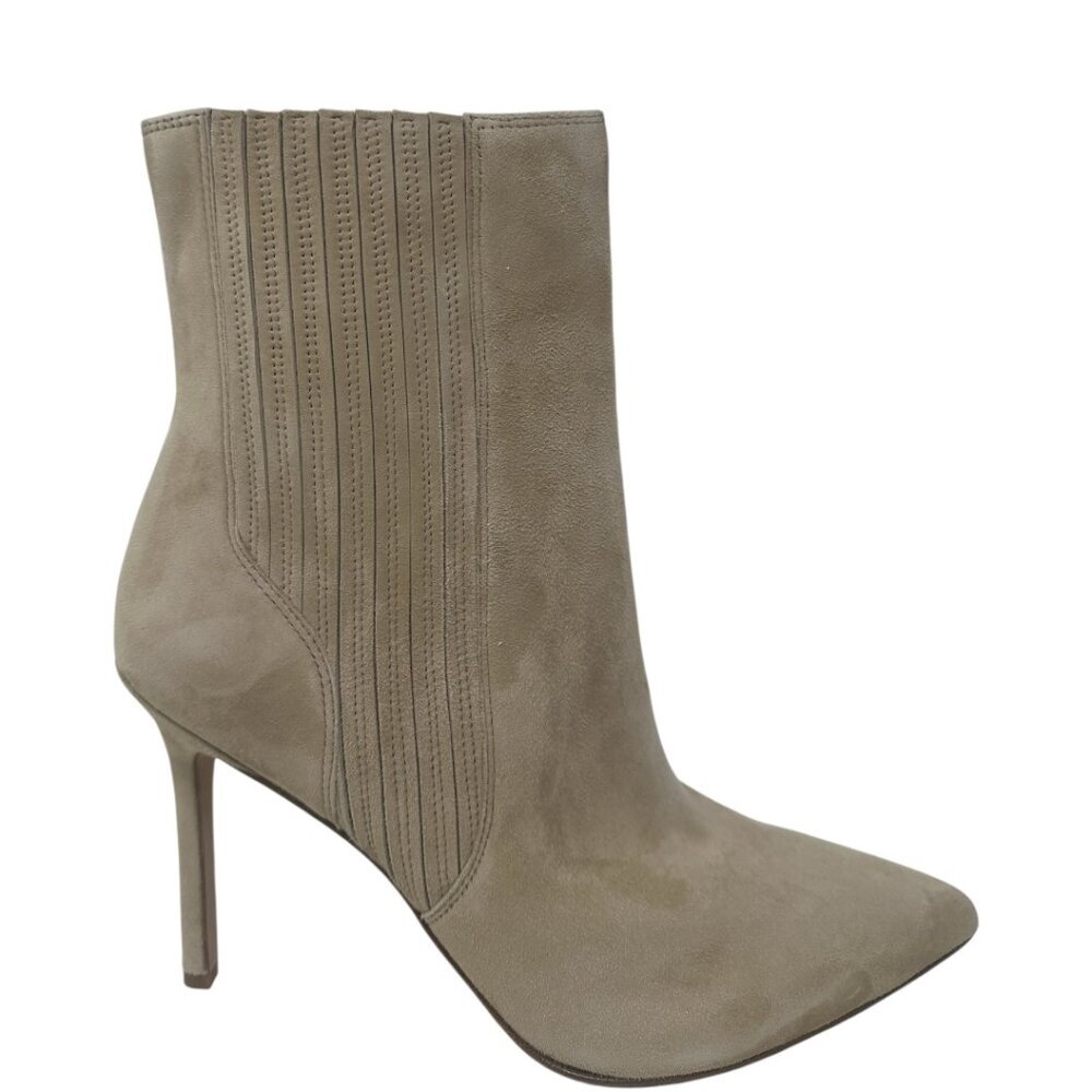 Veronica Beard Lisa 95mm Sand Suede Leather Pointed Toe Chelsea Boots Size 8